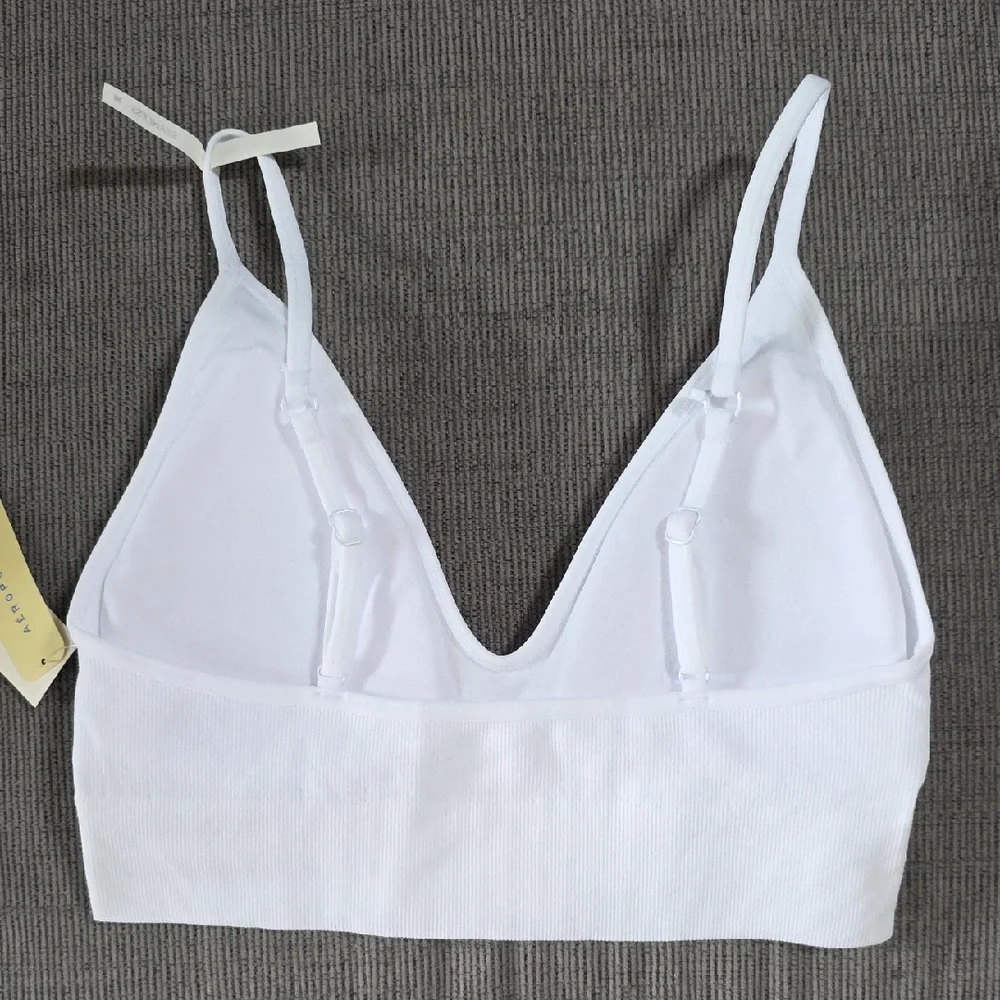 Aeropostale White Bralette With Spaghetti Straps, Seamless, Size Med, NWT - Picture 6 of 15